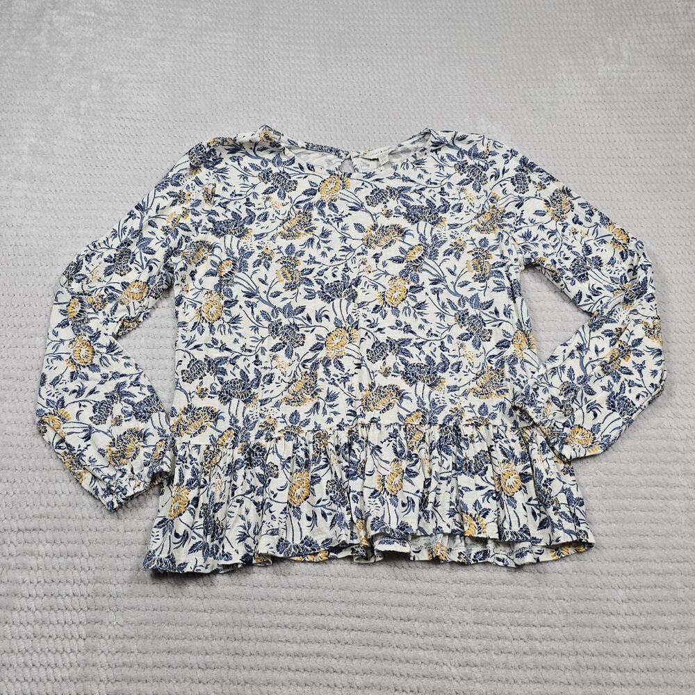 Lucky Brand Shirt Womens Medium Floral Print Light Weight Casual Long Sleeve
